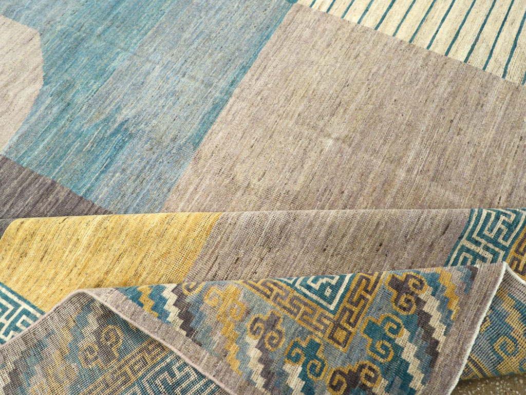 Modern East Turkestan Khotan Room Size Carpet, No.31715 - Staging