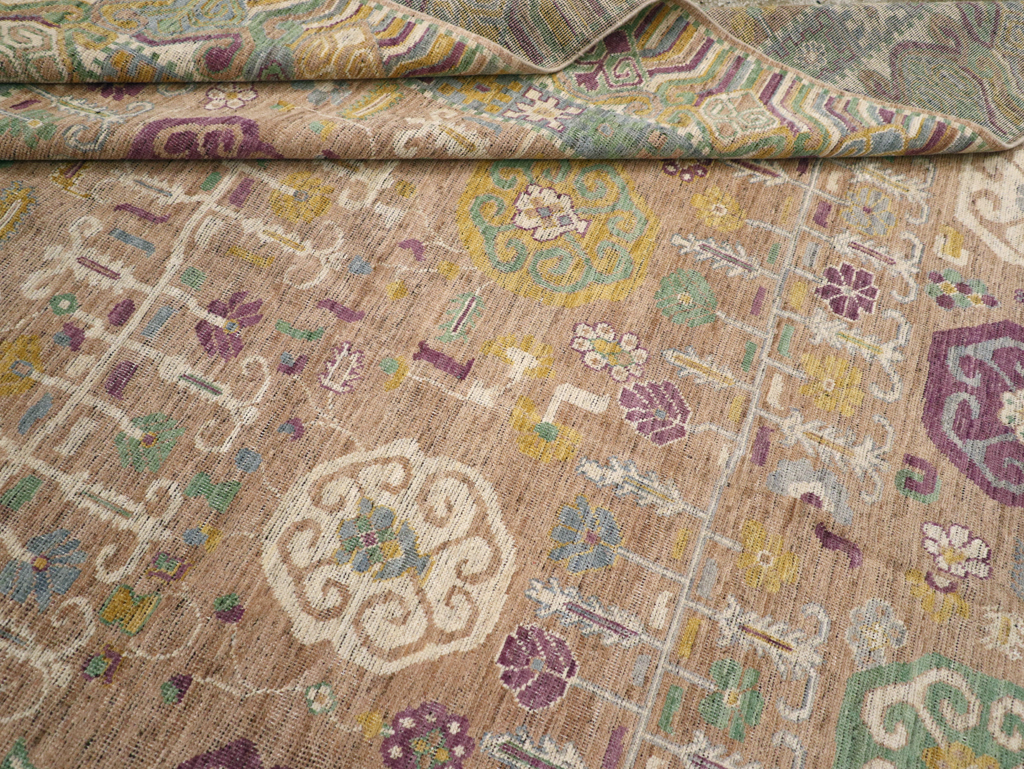 Modern East Turkestan Khotan Room Size Carpet, No.31716 - Staging