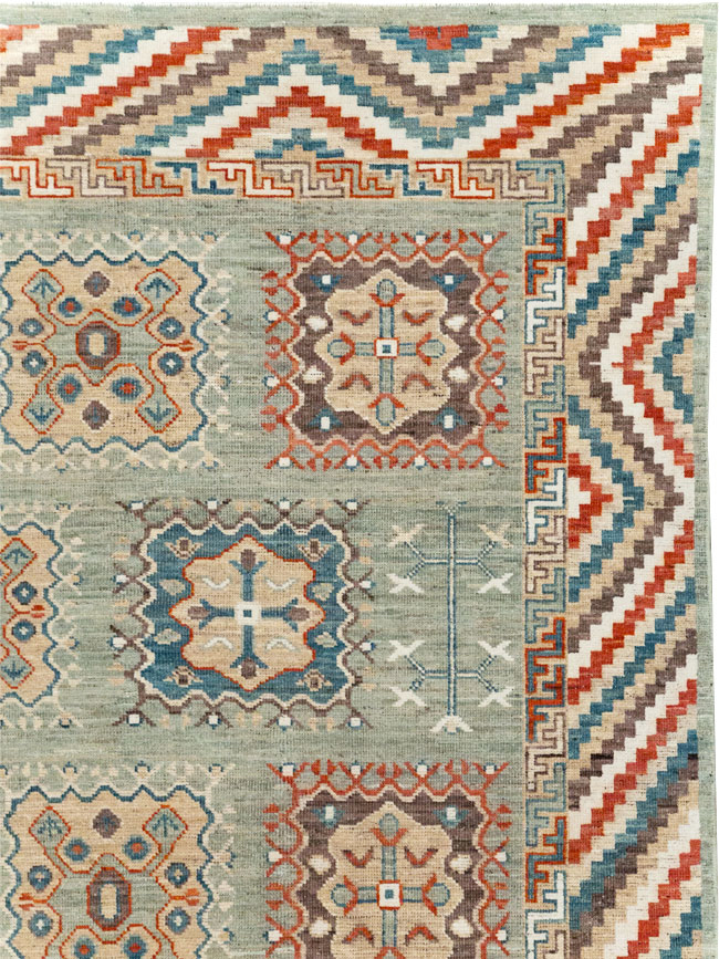 Modern East Turkestan Khotan Small Room Size Carpet, No.31717 - Staging