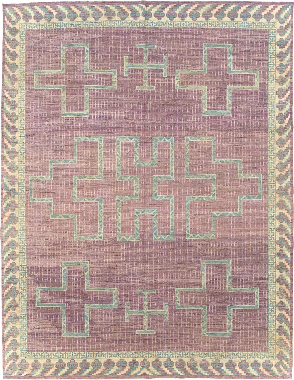 African Tuareg Inspired Modern East Turkestan Khotan Room Size Carpet, No.31720 - Staging