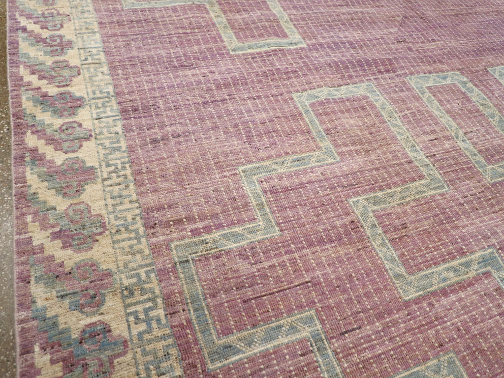 African Tuareg Inspired Modern East Turkestan Khotan Room Size Carpet, No.31720 - Staging