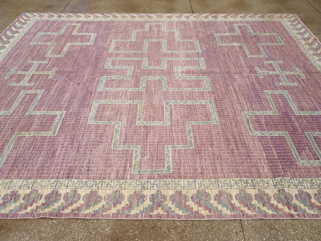 African Tuareg Inspired Modern East Turkestan Khotan Room Size Carpet, No.31720 - Staging