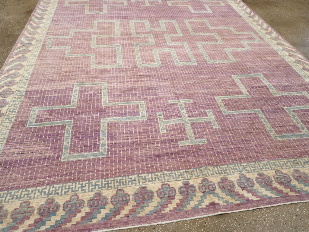 African Tuareg Inspired Modern East Turkestan Khotan Room Size Carpet, No.31720 - Staging