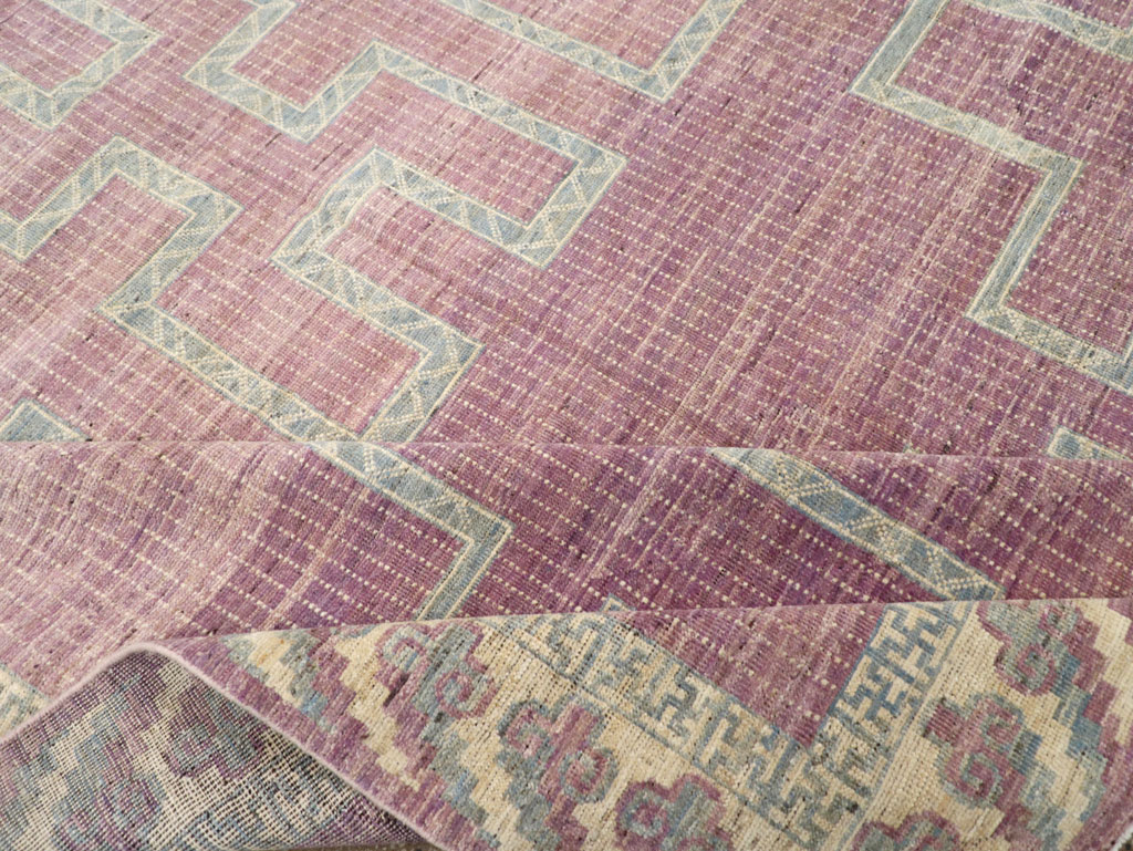 African Tuareg Inspired Modern East Turkestan Khotan Room Size Carpet, No.31720 - Staging