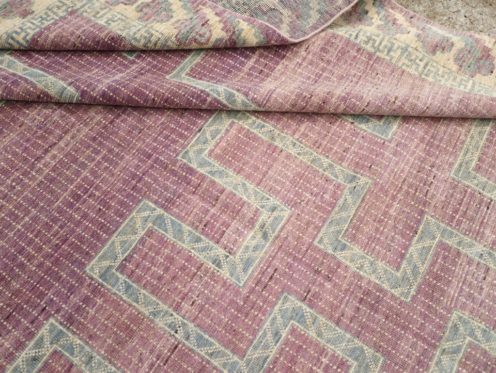 African Tuareg Inspired Modern East Turkestan Khotan Room Size Carpet, No.31720 - Staging