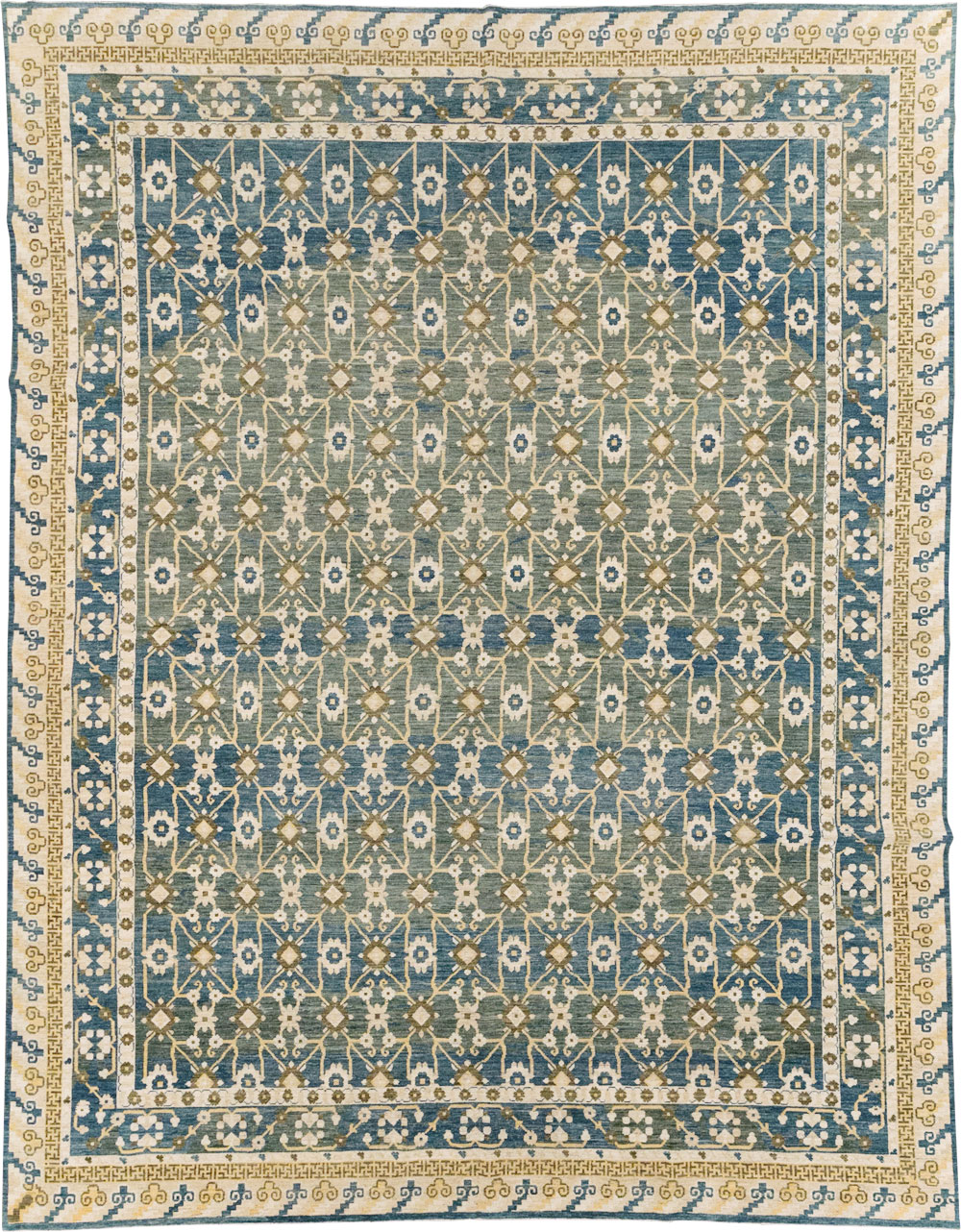 Modern East Turkestan Khotan Large Room Size Carpet, No.31721 - Staging