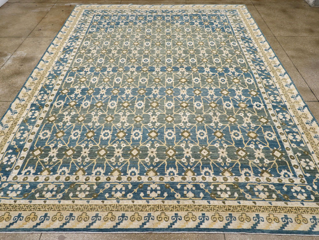 Modern East Turkestan Khotan Large Room Size Carpet, No.31721 - Staging