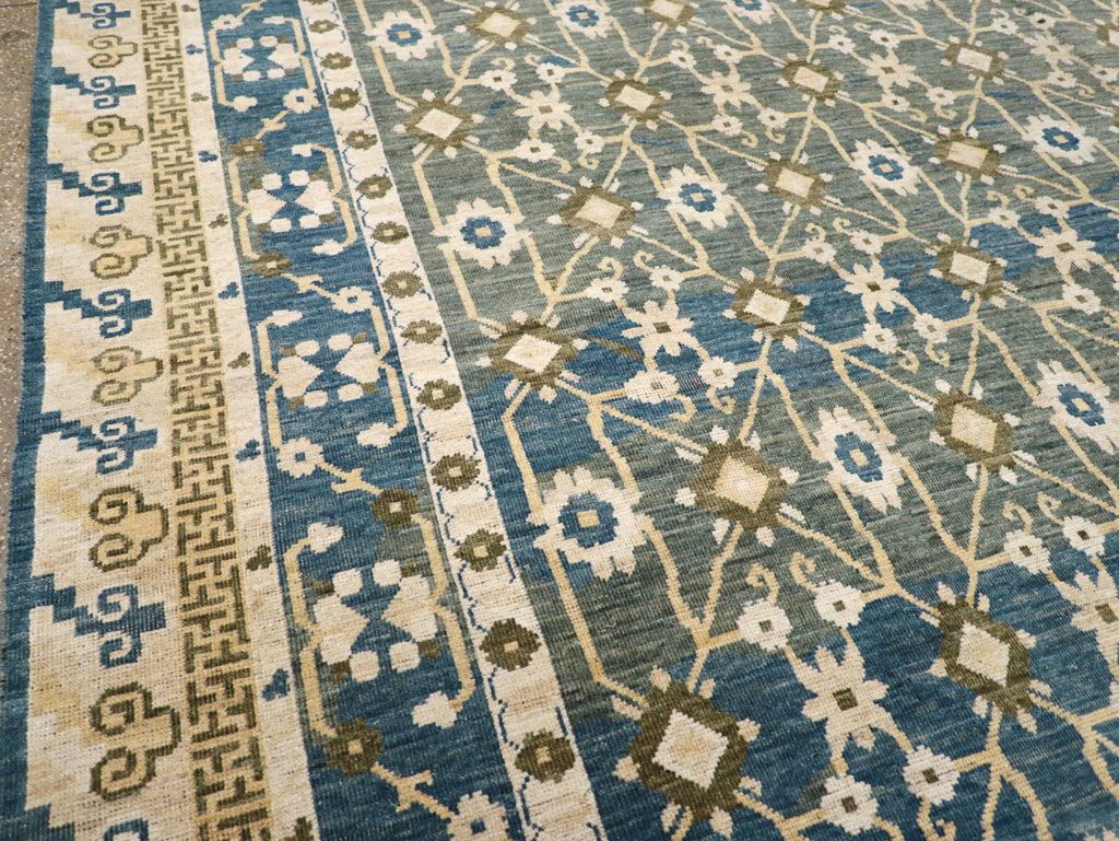 Modern East Turkestan Khotan Large Room Size Carpet, No.31721 - Staging