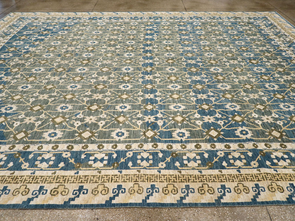 Modern East Turkestan Khotan Large Room Size Carpet, No.31721 - Staging