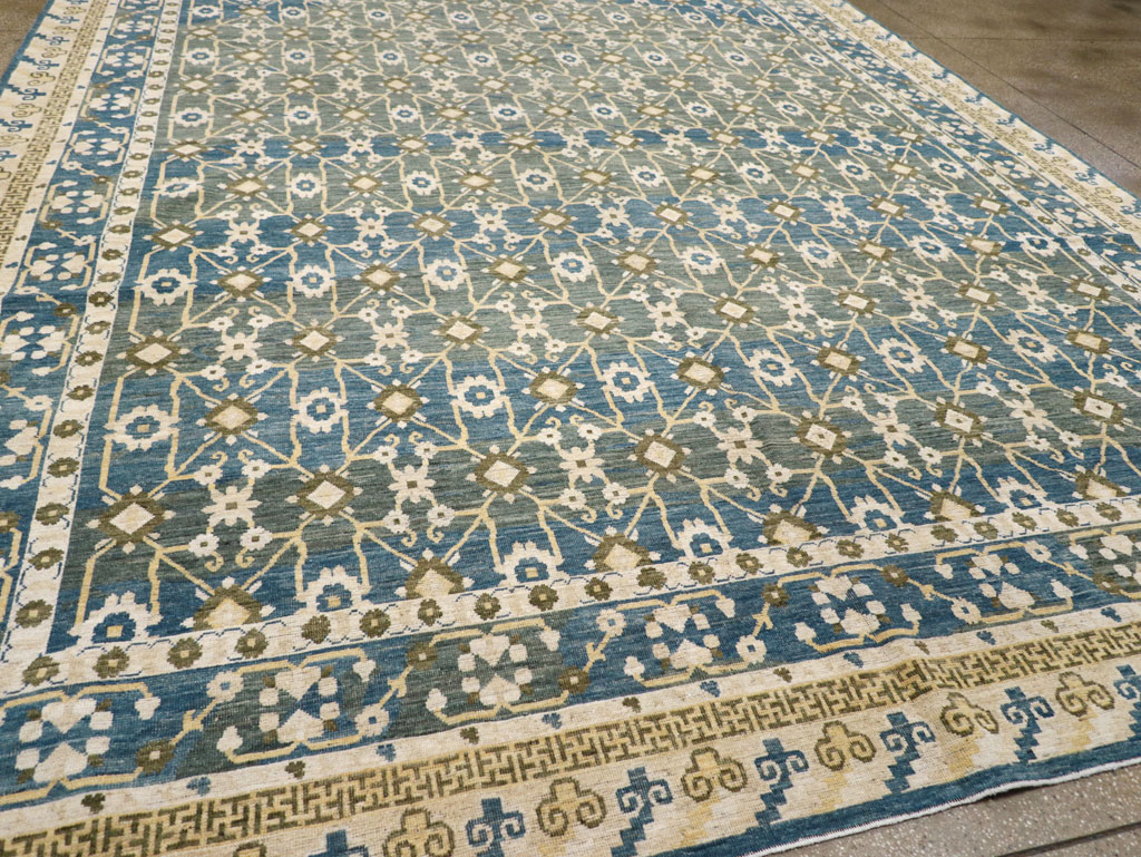 Modern East Turkestan Khotan Large Room Size Carpet, No.31721 - Staging