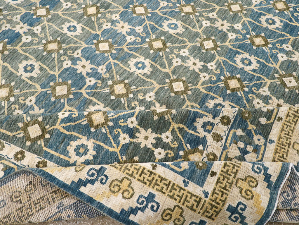 Modern East Turkestan Khotan Large Room Size Carpet, No.31721 - Staging