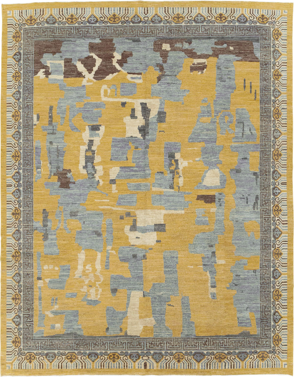 Modern East Turkestan Khotan Room Size Carpet, No.31722 - Staging