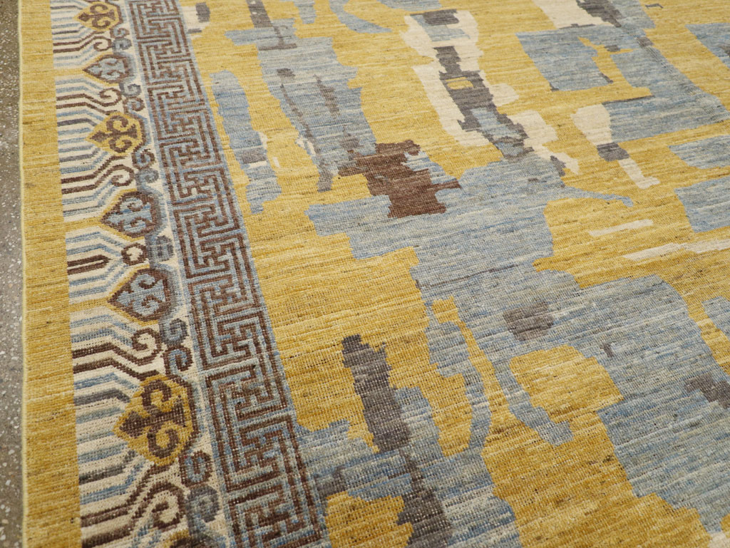 Modern East Turkestan Khotan Room Size Carpet, No.31722 - Staging