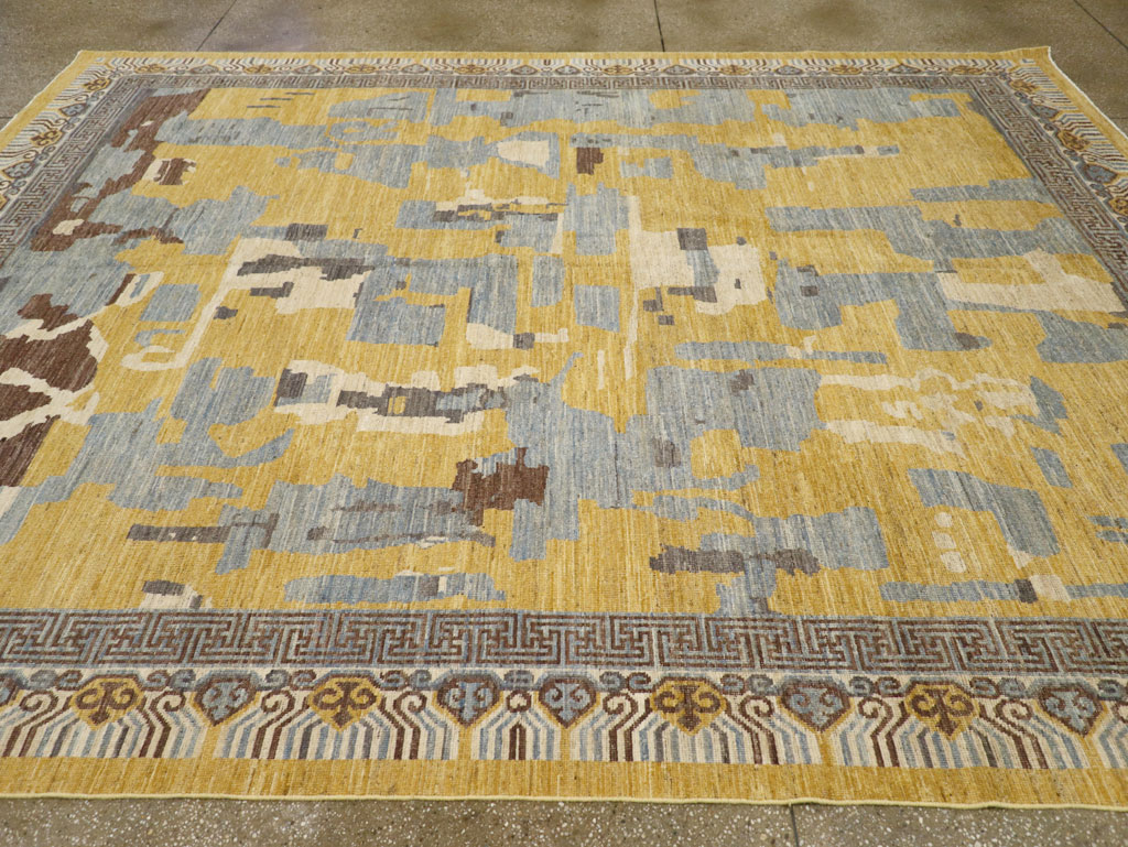 Modern East Turkestan Khotan Room Size Carpet, No.31722 - Staging
