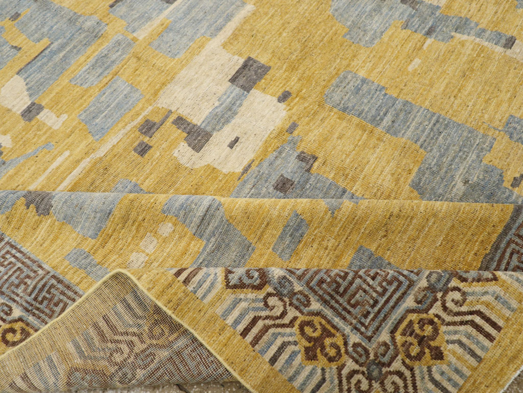 Modern East Turkestan Khotan Room Size Carpet, No.31722 - Staging