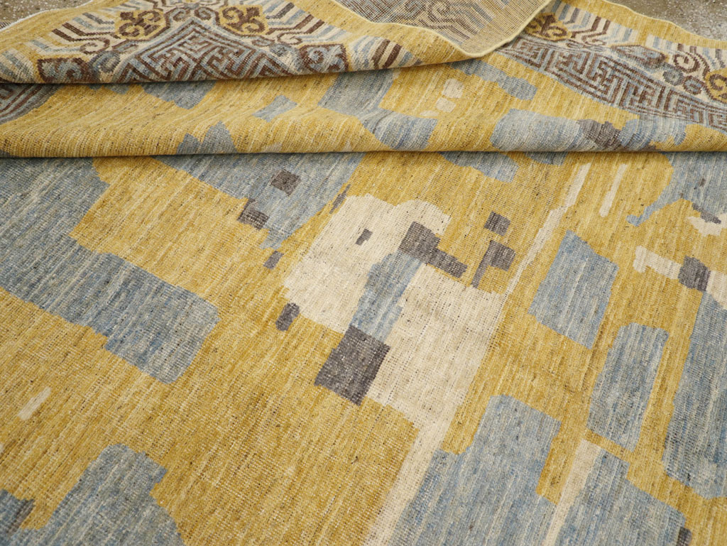 Modern East Turkestan Khotan Room Size Carpet, No.31722 - Staging