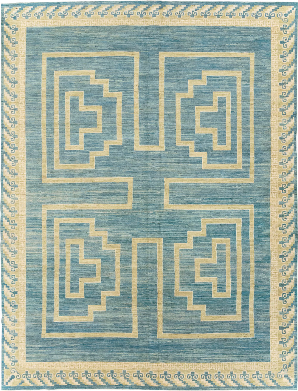 African Tuareg Inspired Modern East Turkestan Khotan Room Size Carpet, No.31723 - Staging