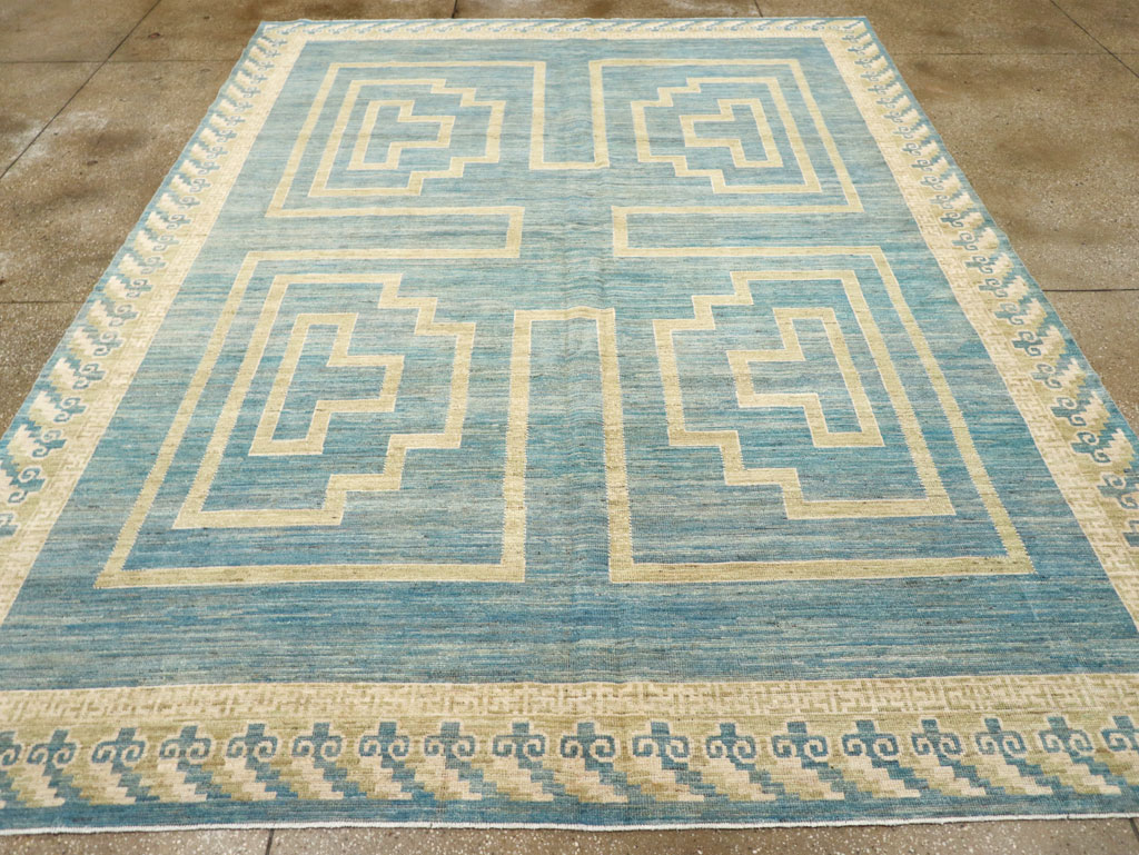 African Tuareg Inspired Modern East Turkestan Khotan Room Size Carpet, No.31723 - Staging