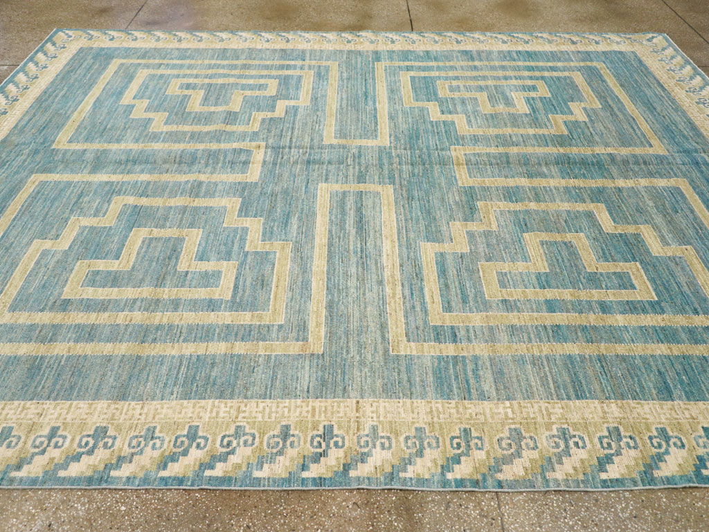 African Tuareg Inspired Modern East Turkestan Khotan Room Size Carpet, No.31723 - Staging