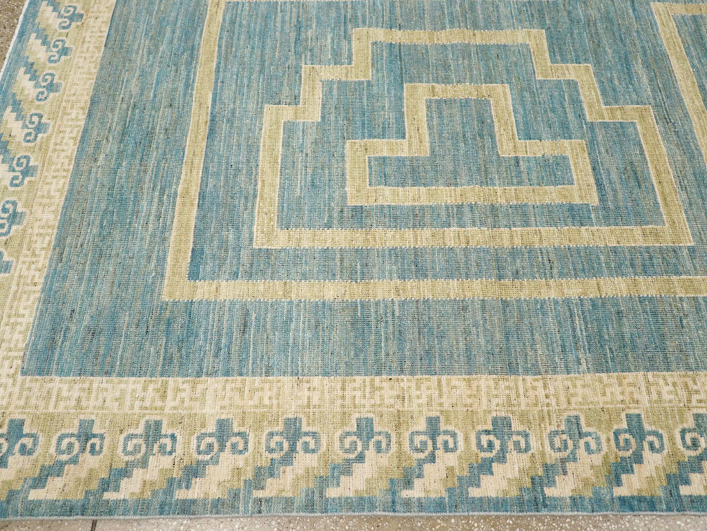 African Tuareg Inspired Modern East Turkestan Khotan Room Size Carpet, No.31723 - Staging