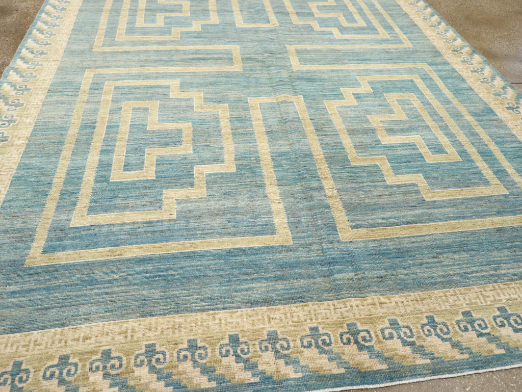 African Tuareg Inspired Modern East Turkestan Khotan Room Size Carpet, No.31723 - Staging