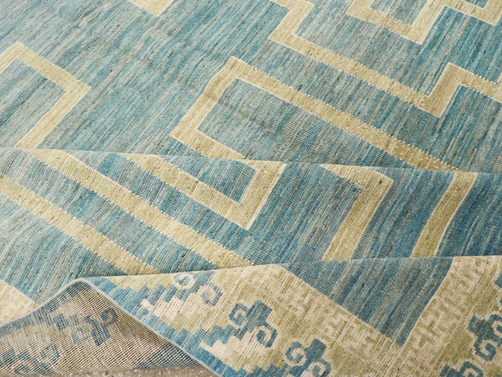 African Tuareg Inspired Modern East Turkestan Khotan Room Size Carpet, No.31723 - Staging