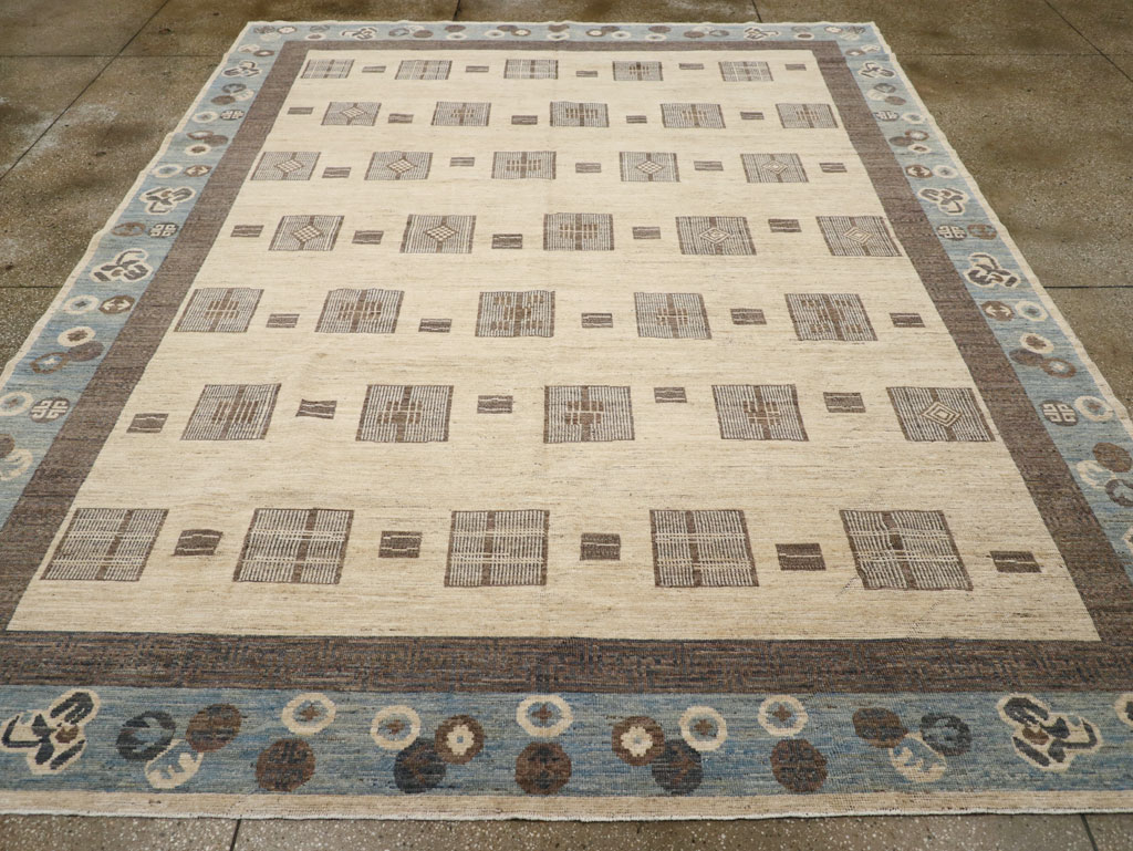 Modern East Turkestan Khotan Room Size Carpet, No.31724 - Staging