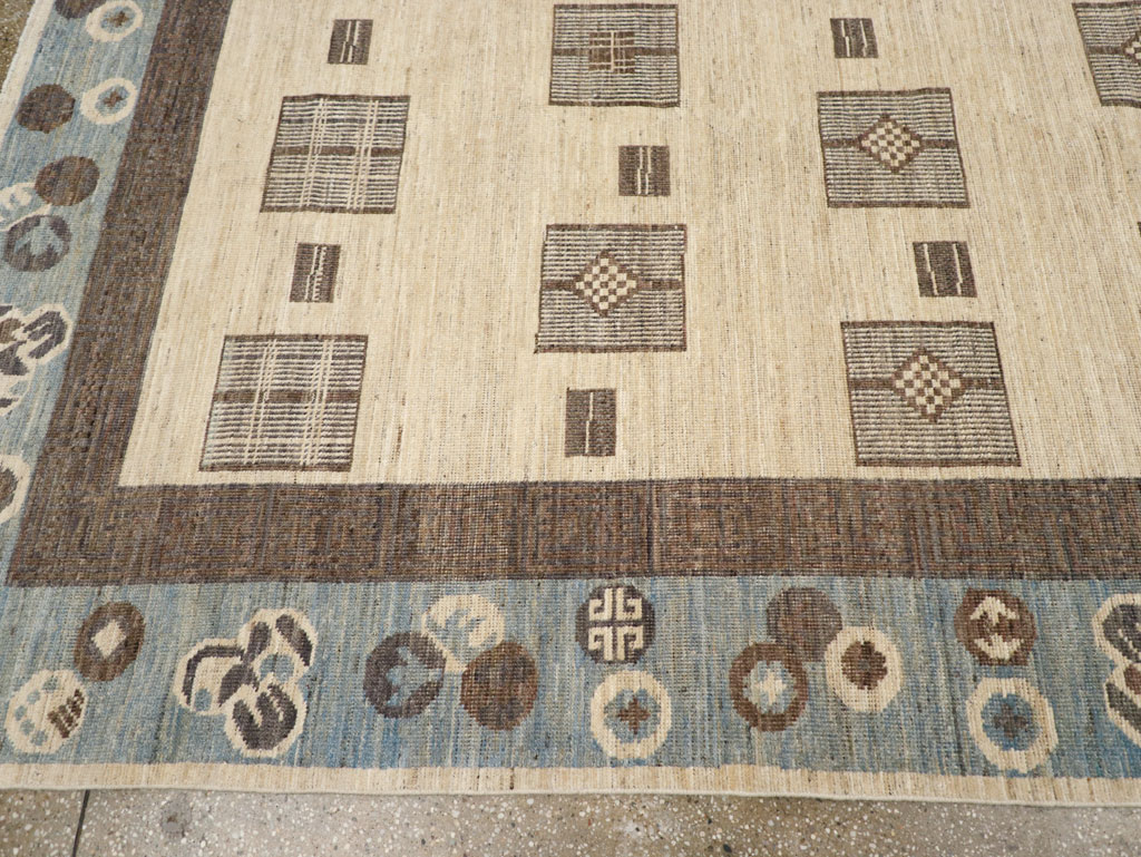 Modern East Turkestan Khotan Room Size Carpet, No.31724 - Staging