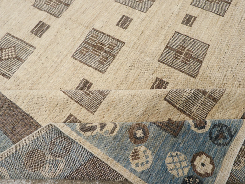 Modern East Turkestan Khotan Room Size Carpet, No.31724 - Staging