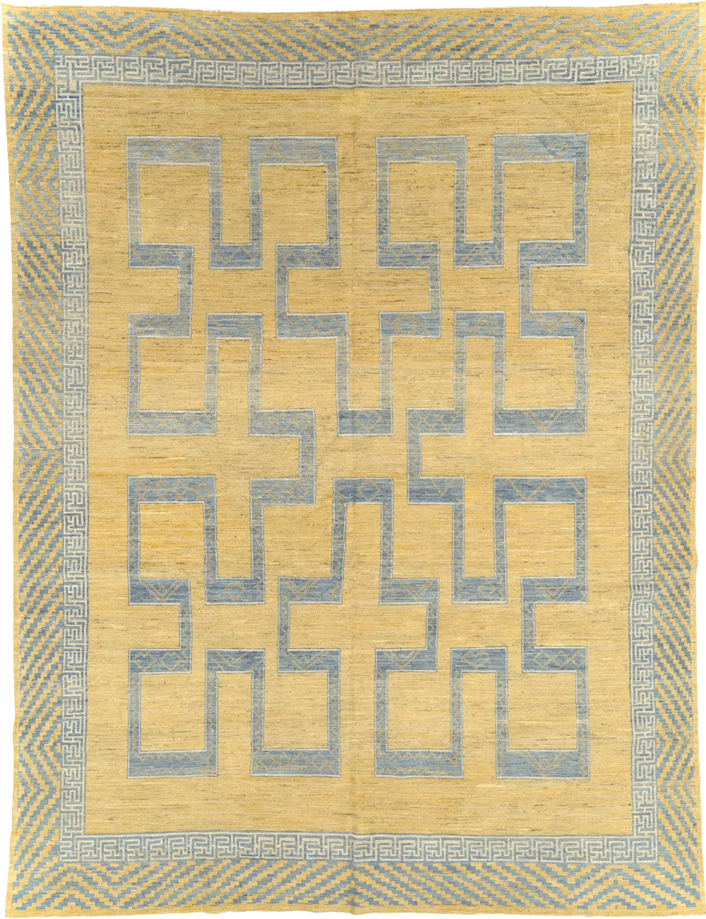 African Tuareg Inspired Modern East Turkestan Khotan Room Size Carpet, No.31726 - Staging