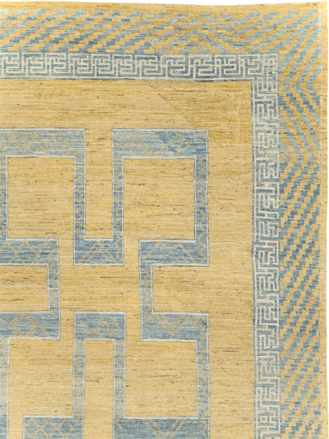 African Tuareg Inspired Modern East Turkestan Khotan Room Size Carpet, No.31726 - Staging