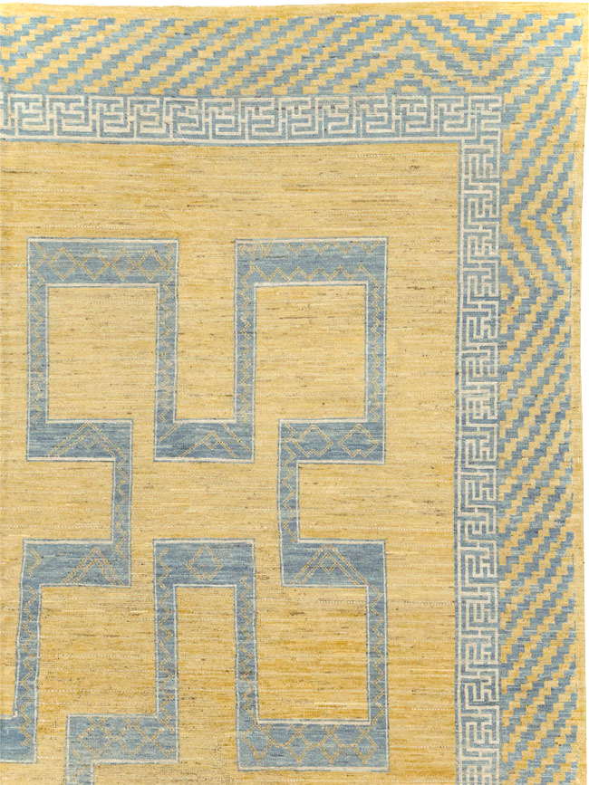 African Tuareg Inspired Modern East Turkestan Khotan Room Size Carpet, No.31726 - Staging