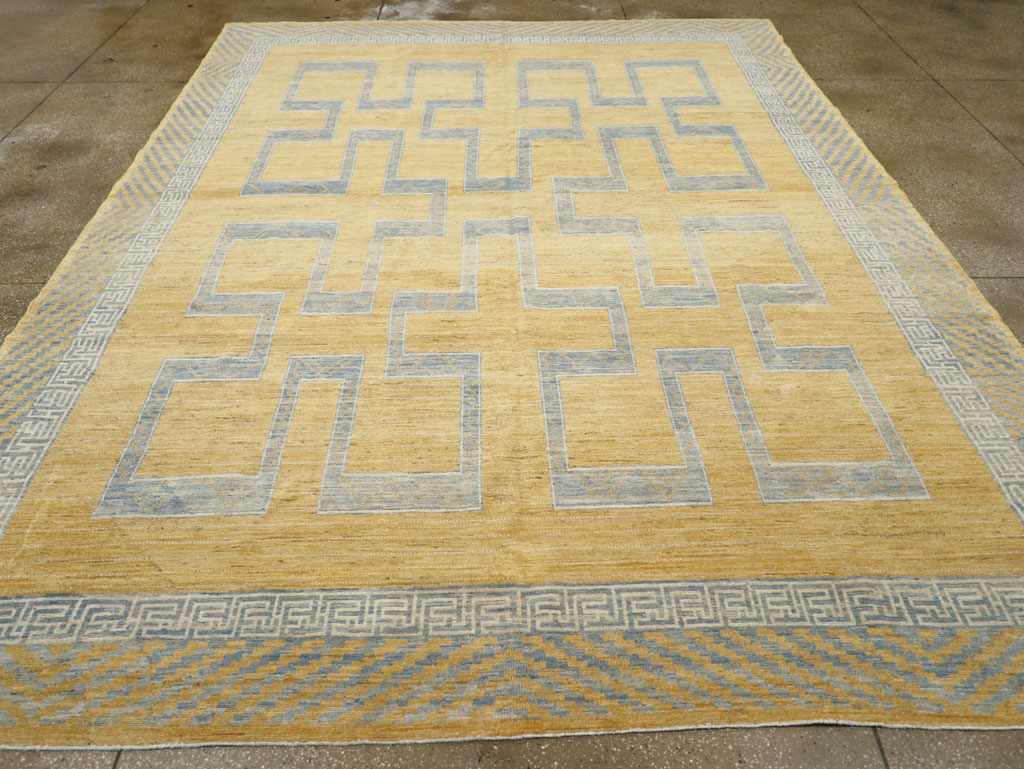 African Tuareg Inspired Modern East Turkestan Khotan Room Size Carpet, No.31726 - Staging