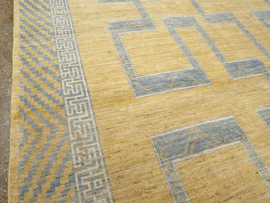 African Tuareg Inspired Modern East Turkestan Khotan Room Size Carpet, No.31726 - Staging