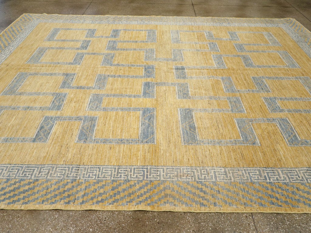 African Tuareg Inspired Modern East Turkestan Khotan Room Size Carpet, No.31726 - Staging