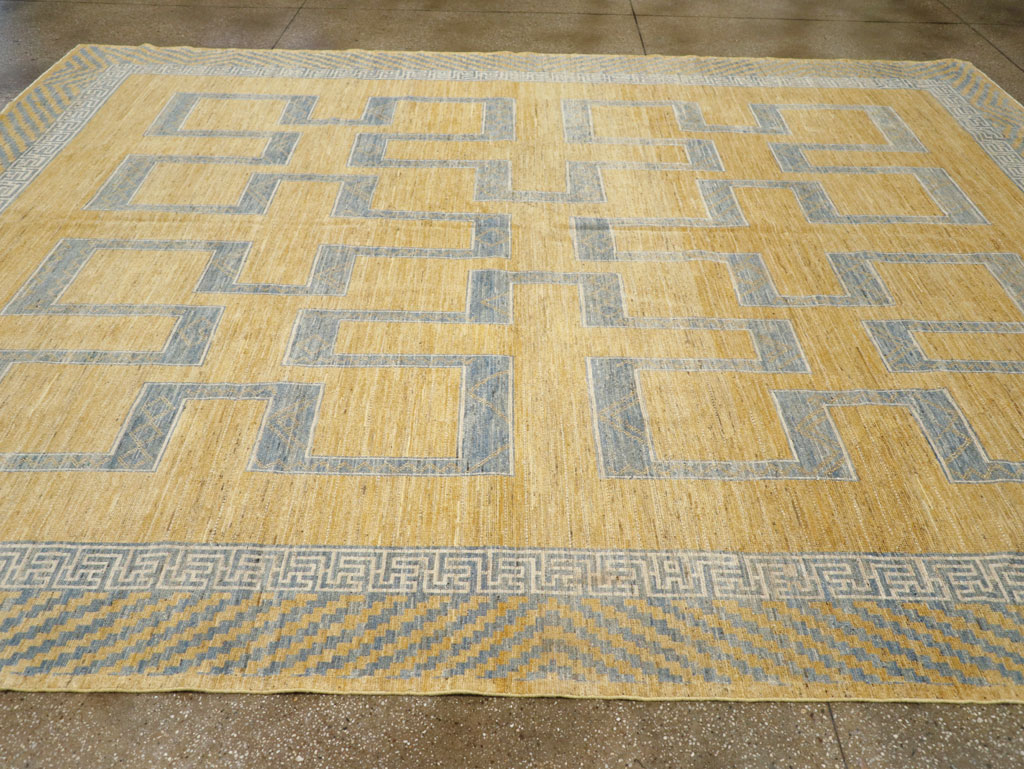 African Tuareg Inspired Modern East Turkestan Khotan Room Size Carpet, No.31726 - Staging