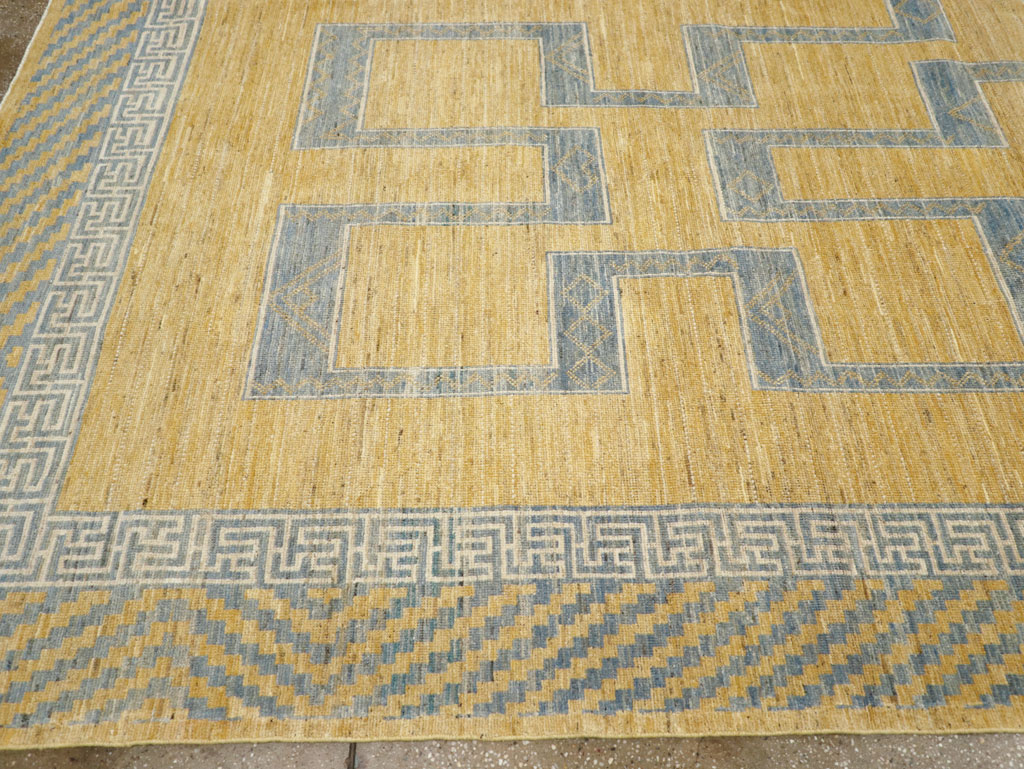 African Tuareg Inspired Modern East Turkestan Khotan Room Size Carpet, No.31726 - Staging