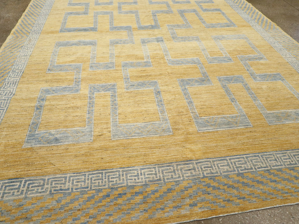 African Tuareg Inspired Modern East Turkestan Khotan Room Size Carpet, No.31726 - Staging
