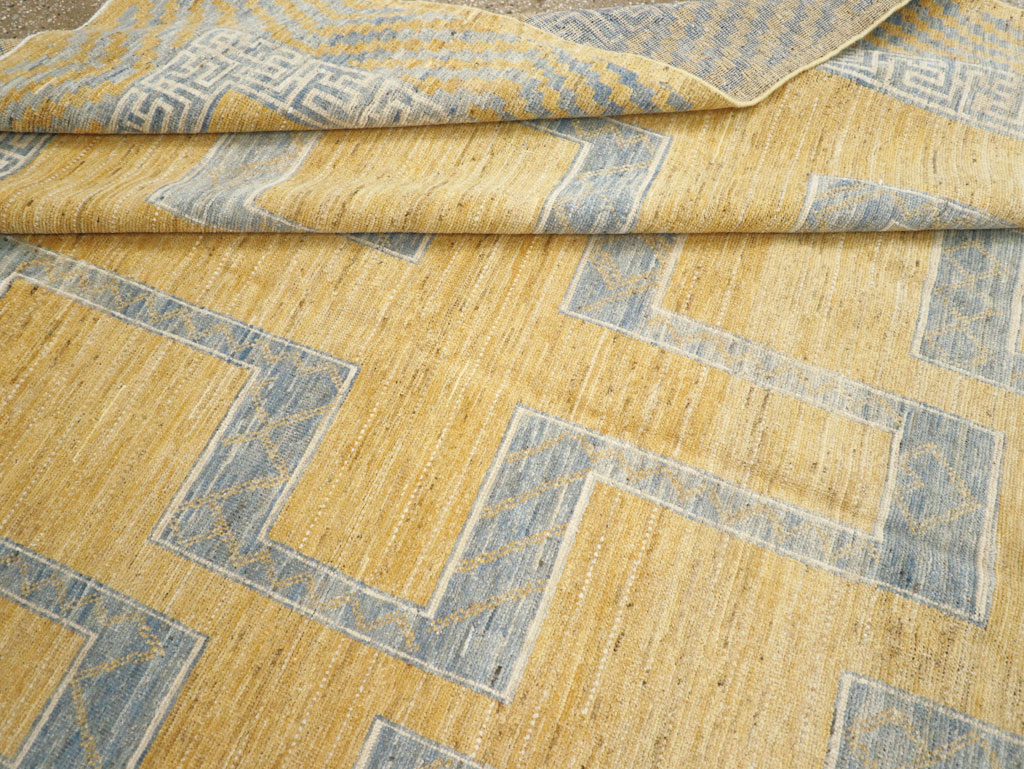 African Tuareg Inspired Modern East Turkestan Khotan Room Size Carpet, No.31726 - Staging