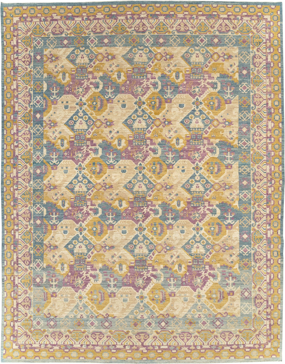 Modern East Turkestan Khotan Room Size Carpet, No.31728 - Staging