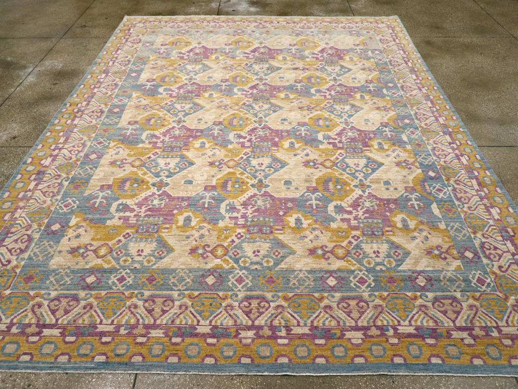 Modern East Turkestan Khotan Room Size Carpet, No.31728 - Staging