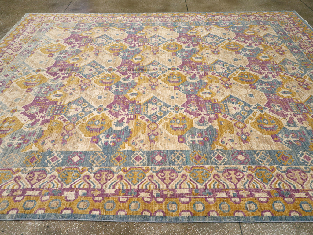 Modern East Turkestan Khotan Room Size Carpet, No.31728 - Staging