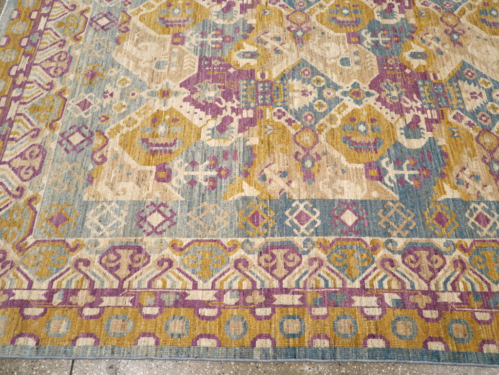 Modern East Turkestan Khotan Room Size Carpet, No.31728 - Staging
