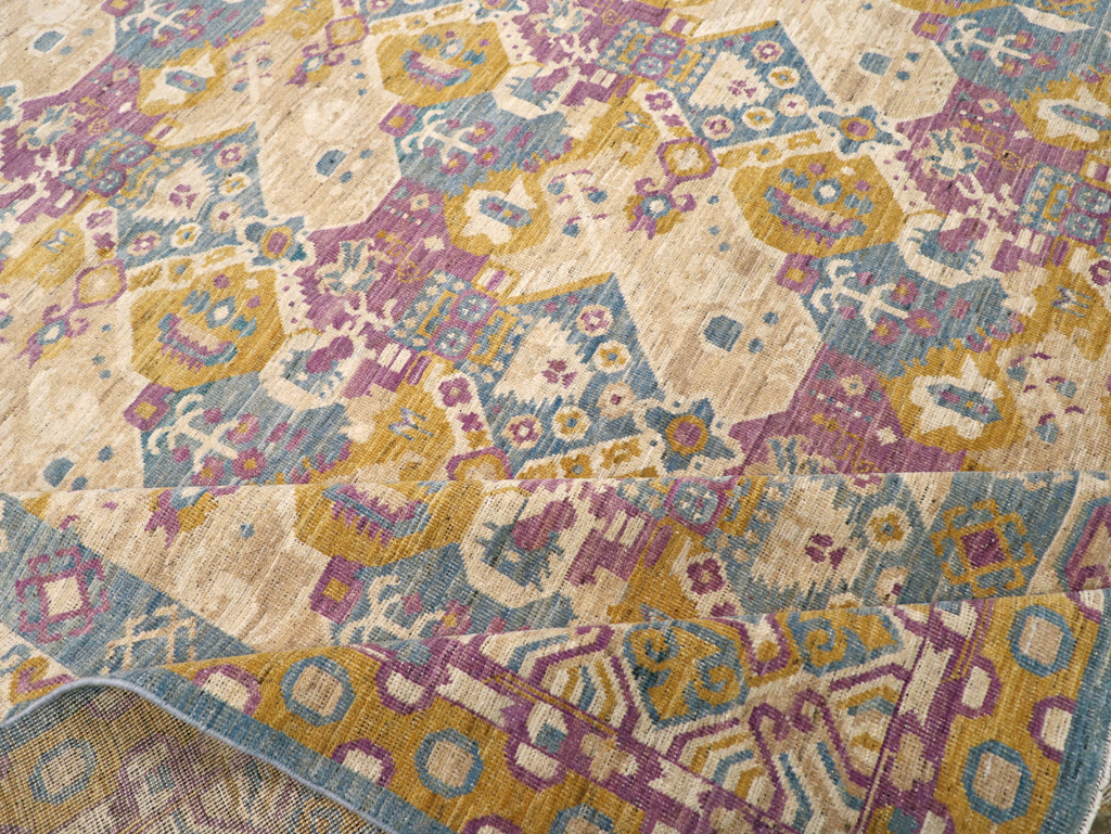 Modern East Turkestan Khotan Room Size Carpet, No.31728 - Staging