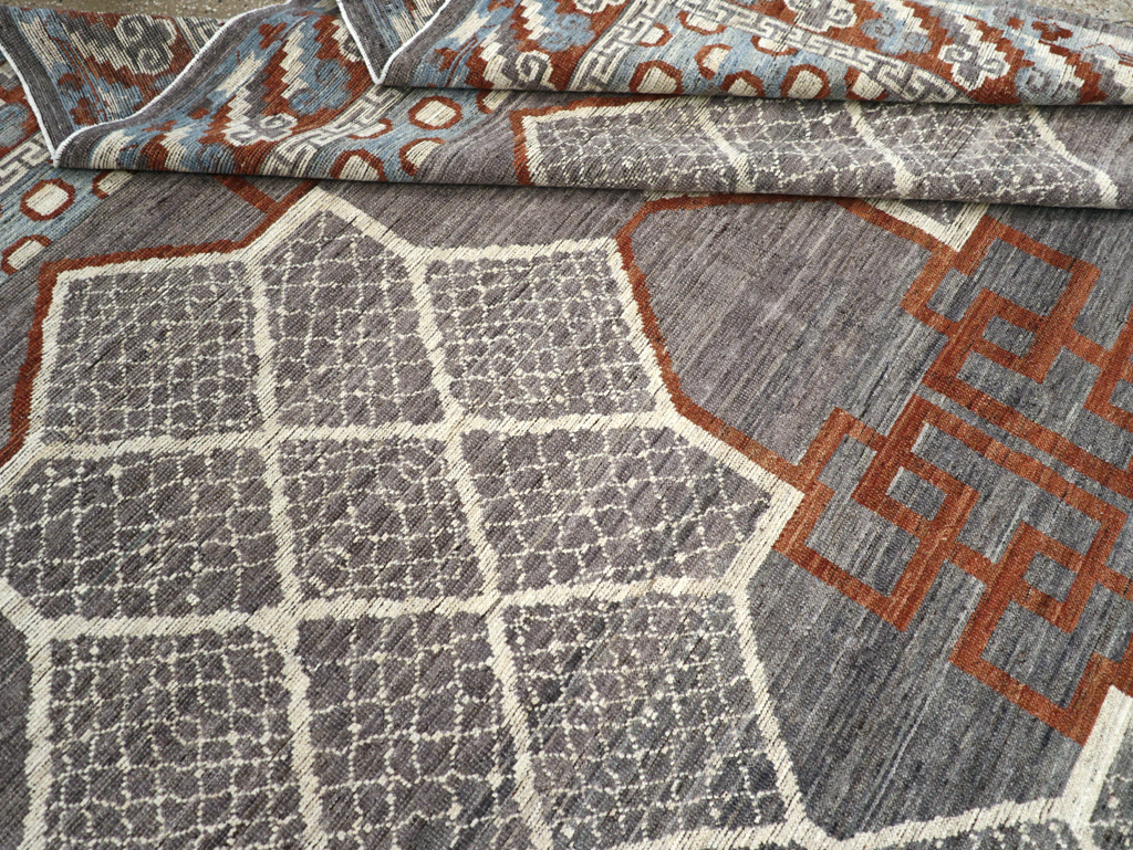 Modern East Turkestan Khotan Room Size Carpet, No.31730 - Staging