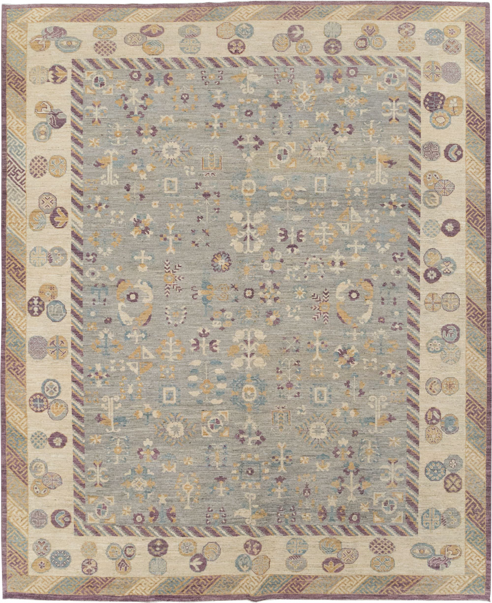 Modern East Turkestan Khotan Room Size Carpet, No.31731 - Staging