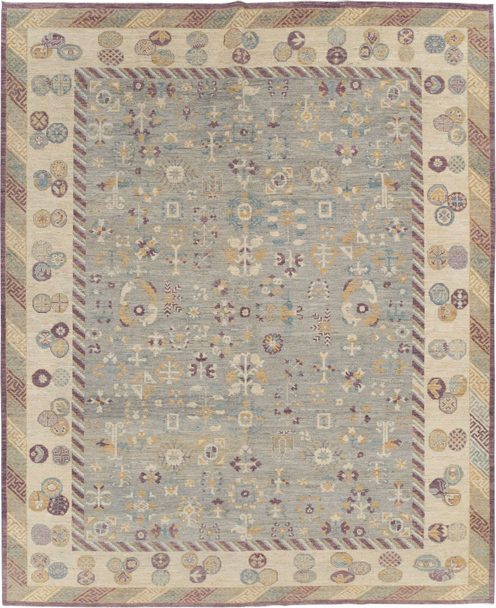 Modern East Turkestan Khotan Room Size Carpet, No.31731 - Staging