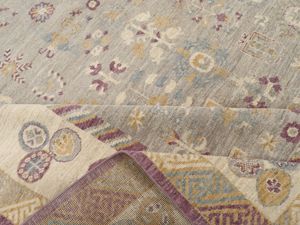 Modern East Turkestan Khotan Room Size Carpet, No.31731 - Staging