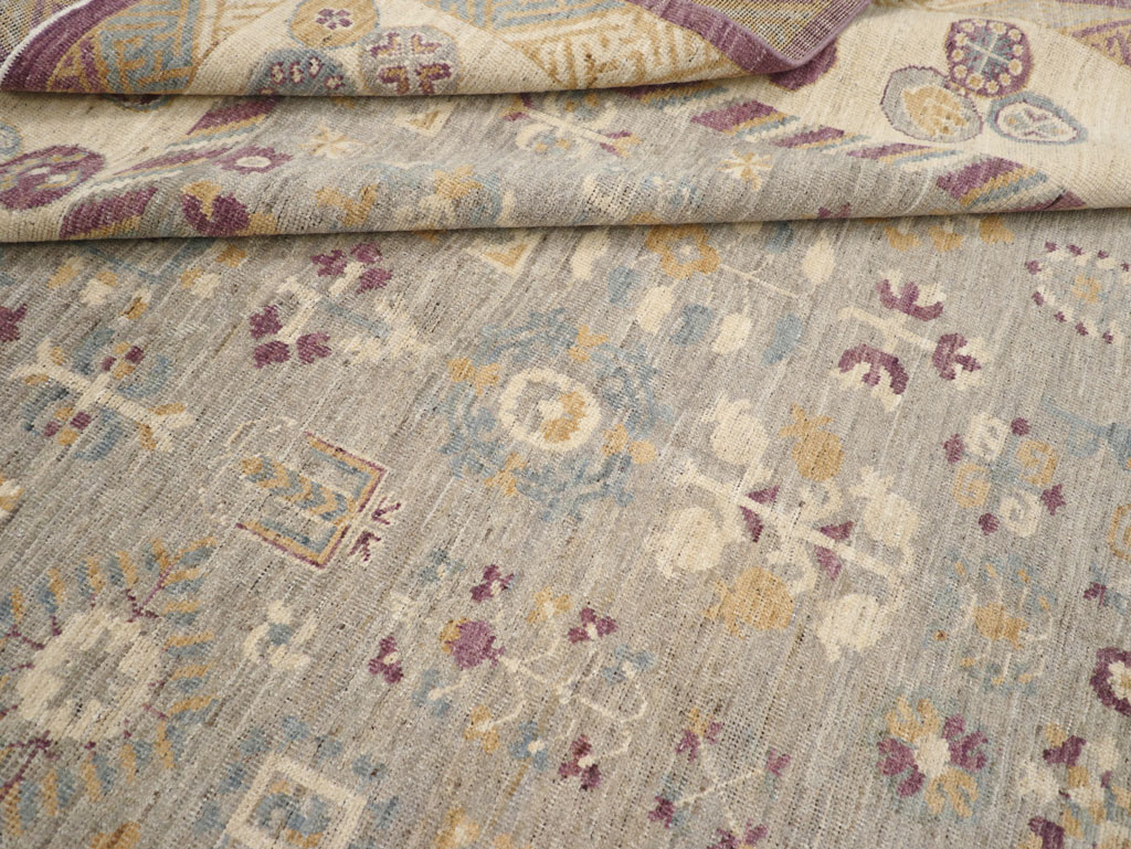 Modern East Turkestan Khotan Room Size Carpet, No.31731 - Staging