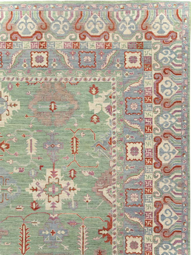 Modern East Turkestan Khotan Room Size Carpet, No.31733 - Staging